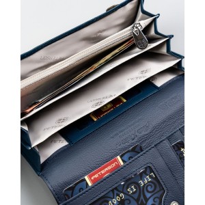 Granatowy portfel damski ze skóry naturalnej i ekologicznej - Peterson | Niua.pl