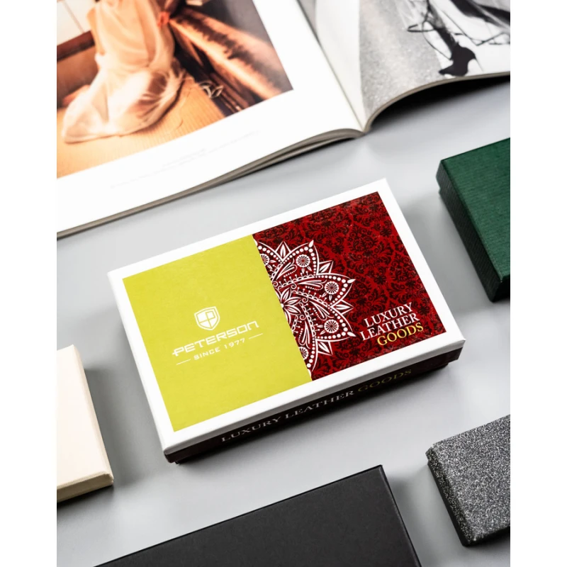 Granatowy portfel damski ze skóry naturalnej i ekologicznej - Peterson | Niua.pl