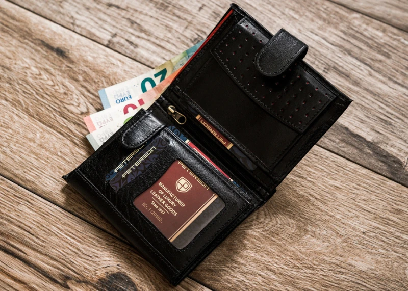 Skórzany portfel męski z zapięciem - Peterson | Niua.pl