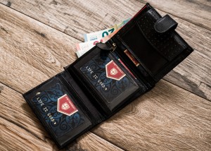 Skórzany portfel męski z zapięciem - Peterson | Niua.pl