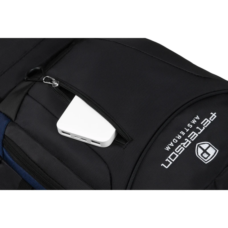 Turystyczny plecak z poliestru w granatowo-czarnym kolorze - Peterson | Niua.pl