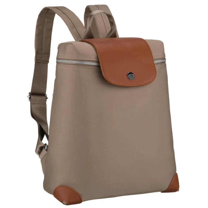 Miejski plecak damski z poliestru w beżowo-brązowym kolorze - Peterson | Niua.pl