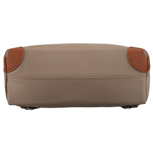 Miejski plecak damski z poliestru w beżowo-brązowym kolorze - Peterson | Niua.pl