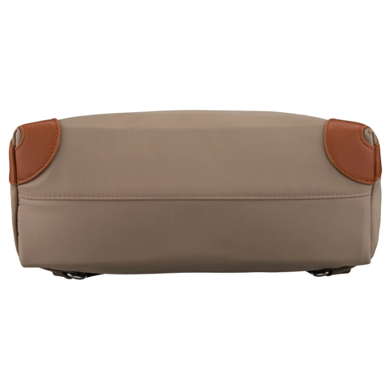 Miejski plecak damski z poliestru w beżowo-brązowym kolorze - Peterson | Niua.pl