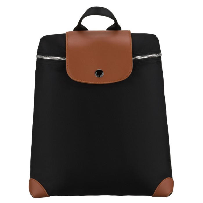 czarno-brązowy plecak damski Peterson z poliestru – widok z przodu