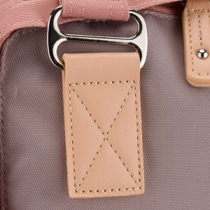 Różowo-szary plecak damski z poliestru i skóry ekologicznej, jednokomorowy - Peterson | Niua.pl