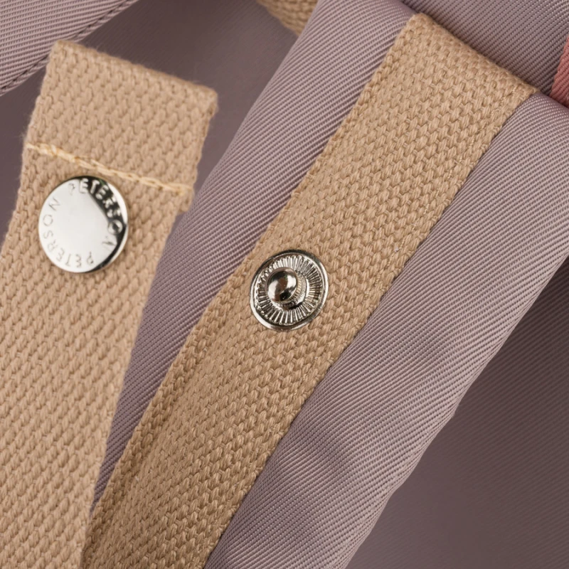 Różowo-szary plecak damski z poliestru i skóry ekologicznej, jednokomorowy - Peterson | Niua.pl