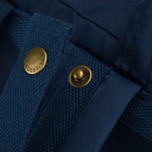 Granatowo-brązowy plecak damski z poliestru i skóry ekologicznej, zamykany suwakiem - Peterson | Niua.pl