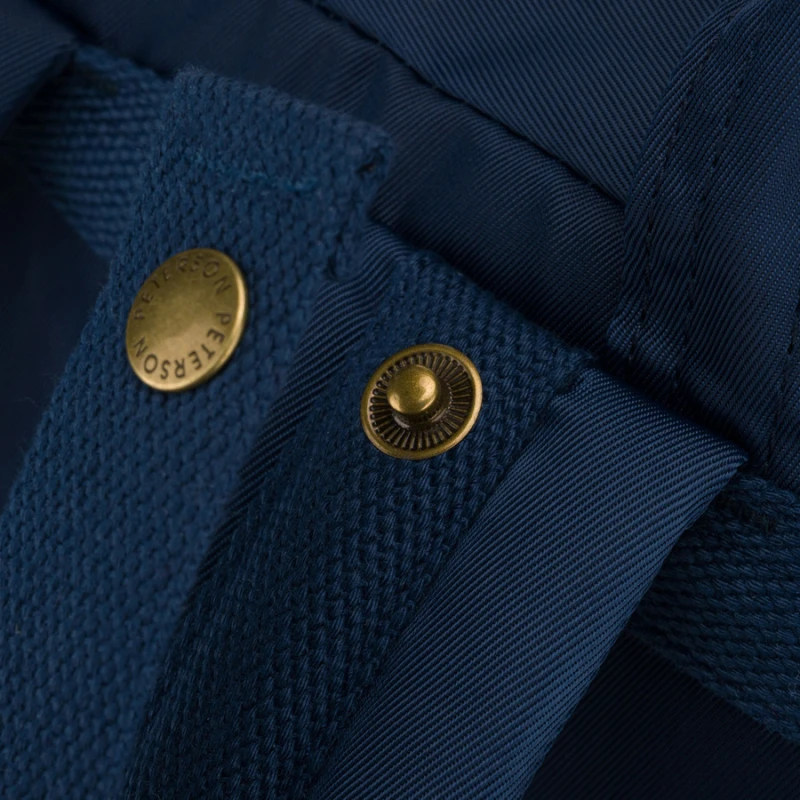 Granatowo-brązowy plecak damski z poliestru i skóry ekologicznej, zamykany suwakiem - Peterson | Niua.pl