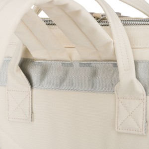 Plecak damski z poliestru w kolorze ecru z miejscem na laptopa i portem USB - Peterson | Niua.pl