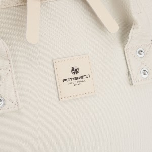 Plecak damski z poliestru w kolorze ecru z miejscem na laptopa i portem USB - Peterson | Niua.pl