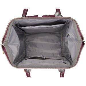 Fioletowy plecak damski z poliestru z miejscem na laptopa i portem USB - Peterson | Niua.pl