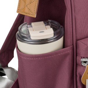 Fioletowy plecak damski z poliestru z miejscem na laptopa i portem USB - Peterson | Niua.pl