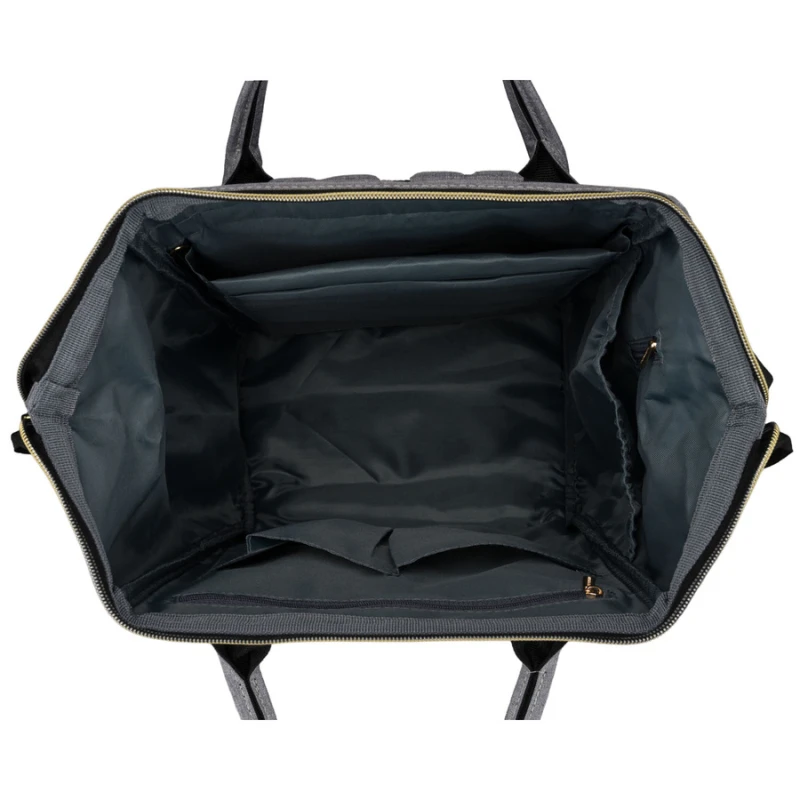 Plecak damski z poliestru w szarym kolorze zamykany bezpiecznym suwakiem - Peterson | Niua.pl