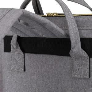 Plecak damski z poliestru w szarym kolorze zamykany bezpiecznym suwakiem - Peterson | Niua.pl