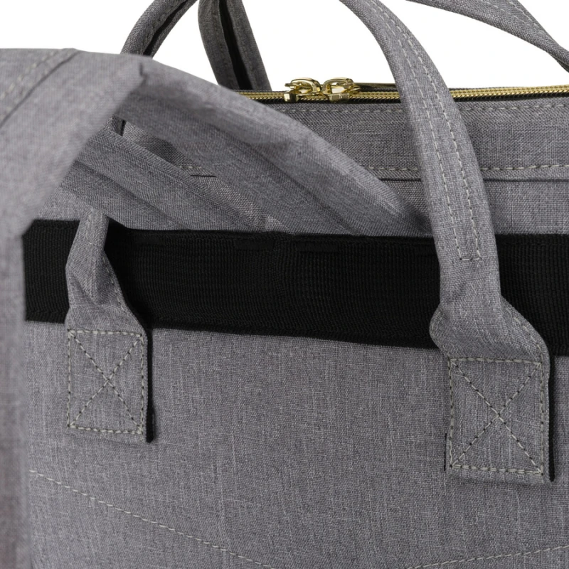 Plecak damski z poliestru w szarym kolorze zamykany bezpiecznym suwakiem - Peterson | Niua.pl