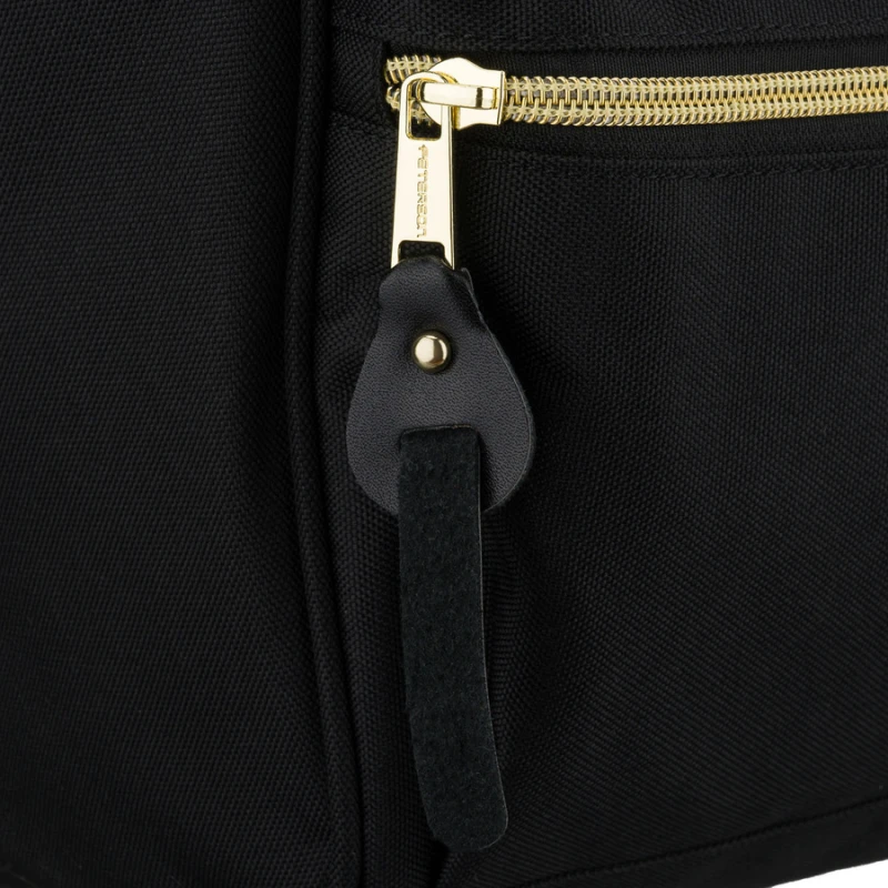 Plecak damski z poliestru w szaro-czarnym kolorze, idealny na bagaż podręczny - Peterson | Niua.pl