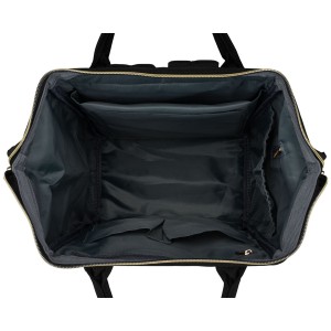 Plecak damski z poliestru w szaro-czarnym kolorze, idealny na bagaż podręczny - Peterson | Niua.pl