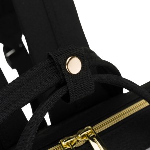 Plecak damski z poliestru w szaro-czarnym kolorze, idealny na bagaż podręczny - Peterson | Niua.pl