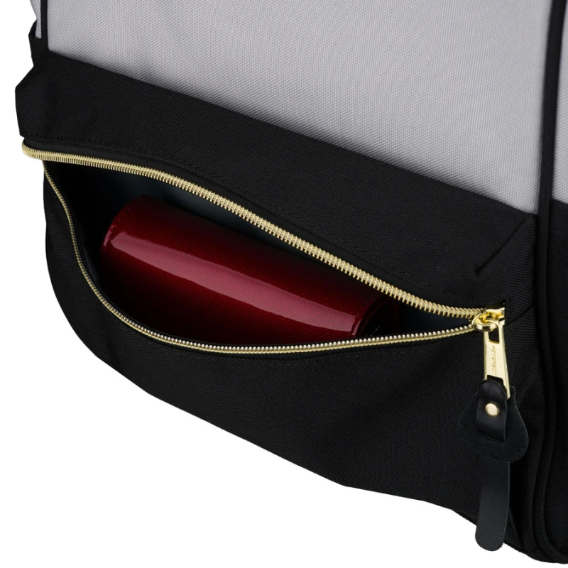 Plecak damski z poliestru w szaro-czarnym kolorze, idealny na bagaż podręczny - Peterson | Niua.pl