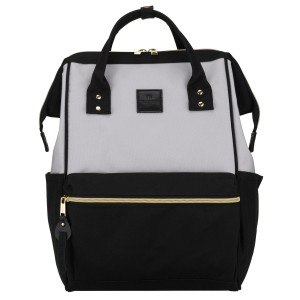 Plecak damski z poliestru w szaro-czarnym kolorze, idealny na bagaż podręczny - Peterson | Niua.pl