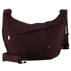 Bordowa torebka damska z poliestru zamykana suwakiem - Peterson | Niua.pl