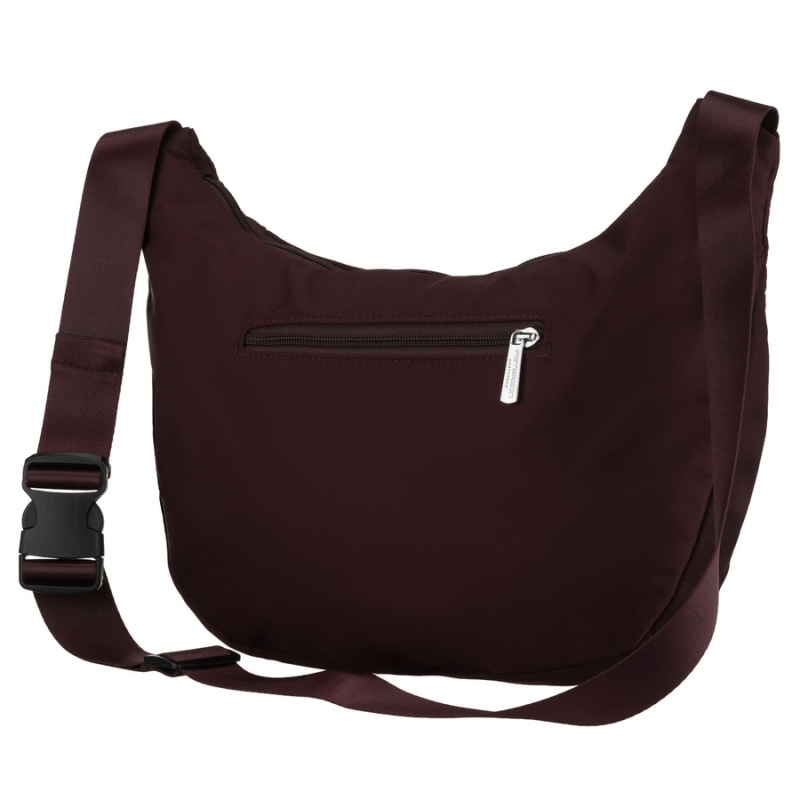 Bordowa torebka damska z poliestru zamykana suwakiem - Peterson | Niua.pl
