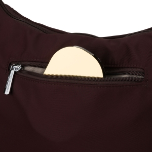 Bordowa torebka damska z poliestru zamykana suwakiem - Peterson | Niua.pl