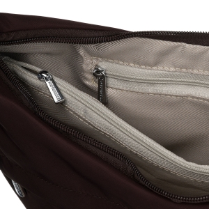 Bordowa torebka damska z poliestru zamykana suwakiem - Peterson | Niua.pl