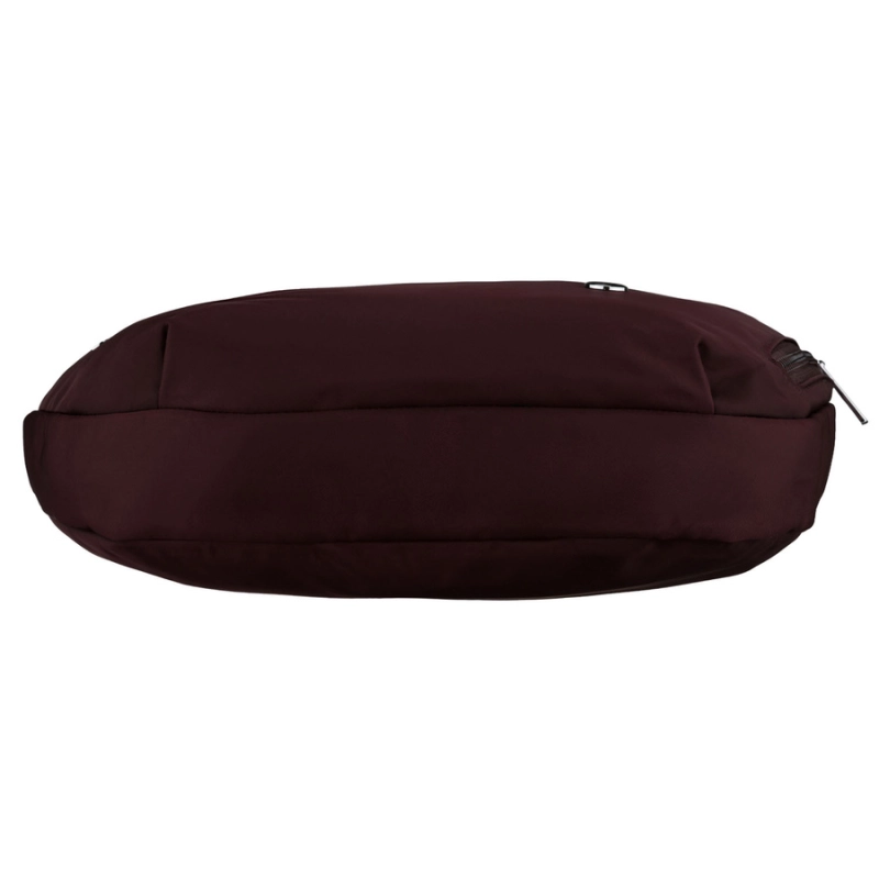 Bordowa torebka damska z poliestru zamykana suwakiem - Peterson | Niua.pl