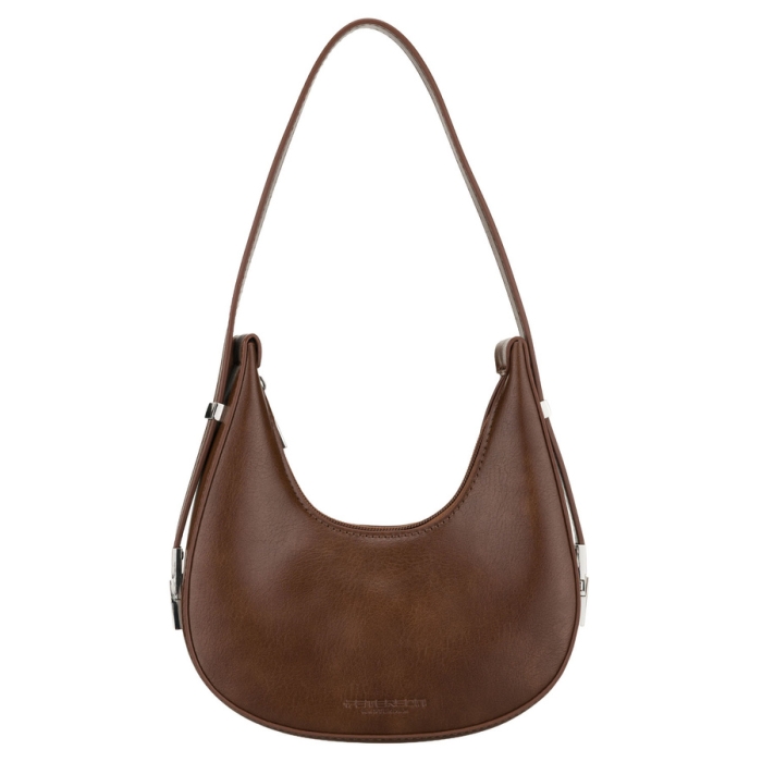 Brązowa listonoszka-bagietka damska ze skóry ekologicznej - Peterson | Niua.pl