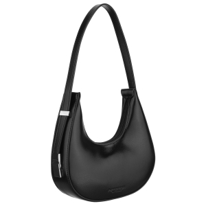 Listonoszka-bagietka damska ze skóry ekologicznej w czarnym kolorze zamykana suwakiem - Peterson | Niua.pl