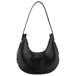 Listonoszka-bagietka damska ze skóry ekologicznej w czarnym kolorze zamykana suwakiem - Peterson | Niua.pl