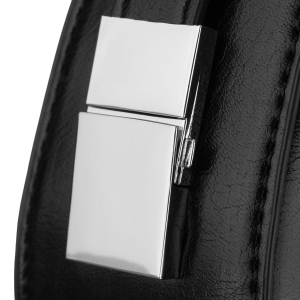 Listonoszka-bagietka damska ze skóry ekologicznej w czarnym kolorze zamykana suwakiem - Peterson | Niua.pl