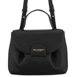 Listonoszka damska ze skóry ekologicznej w czarnym kolorze z kieszonką zewnętrzną - Peterson | Niua.pl