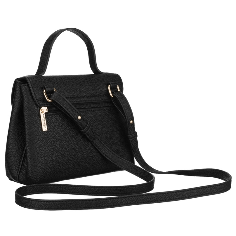 Listonoszka damska ze skóry ekologicznej w czarnym kolorze z kieszonką zewnętrzną - Peterson | Niua.pl