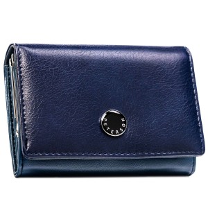 Poziomy portfel damski Peterson RFID w kolorze granatowym – elegancki design