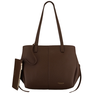 Brązowa shopperka damska wykonana ze skóry ekologicznej z praktycznym etui w zestawie - Peterson | Niua.pl