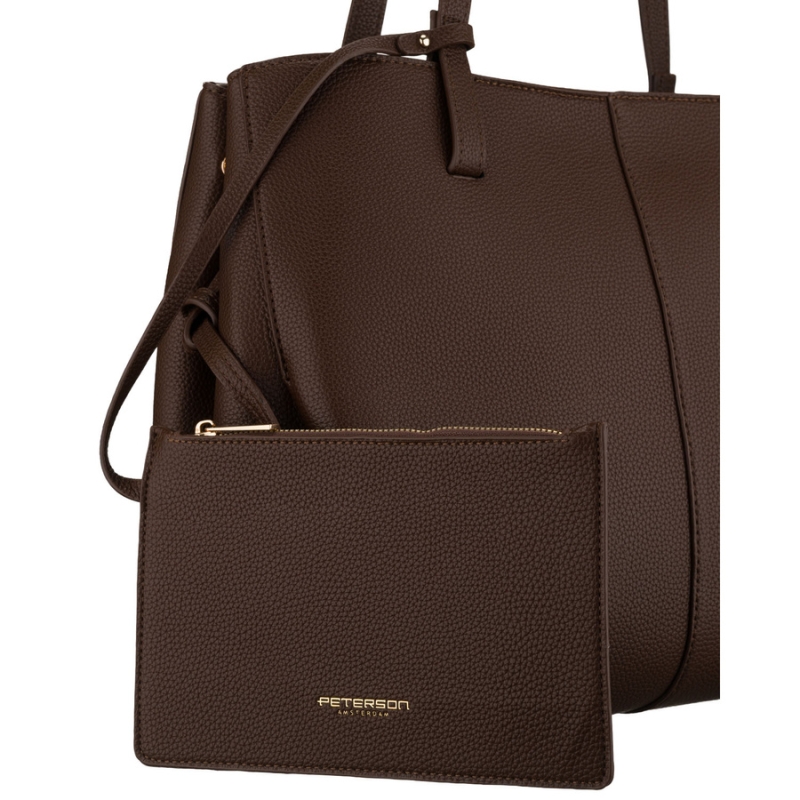 Etui dołączone do shopperki damskiej Peterson ze skóry ekologicznej