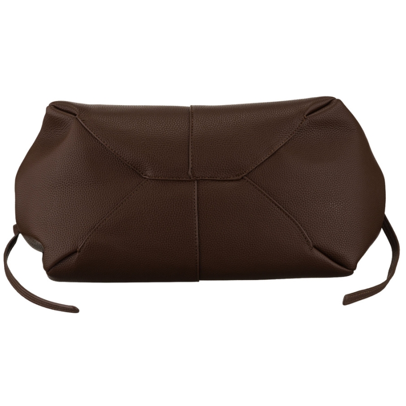 Brązowa shopperka damska wykonana ze skóry ekologicznej z praktycznym etui w zestawie - Peterson | Niua.pl