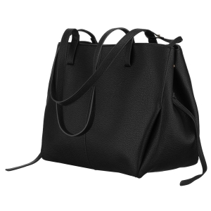 Shopperka damska Peterson w kolorze czarnym ze skóry ekologicznej, widok z tyłu