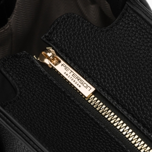 Czarna shopperka damska Peterson zamykana na suwak