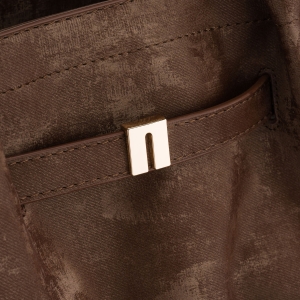 Duża, brązowa shopperka damska wykonana ze skóry ekologicznej, jednokomorowa - Peterson | Niua.pl