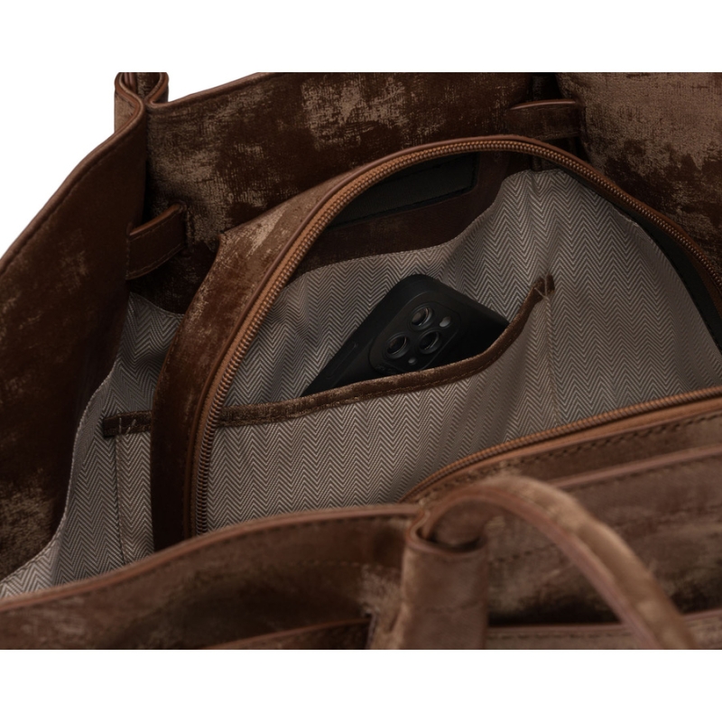 Pojemna shopperka damska Peterson – widok wnętrza z jedną komorą i kieszenią na suwak