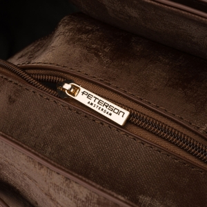 Duża, brązowa shopperka damska wykonana ze skóry ekologicznej, jednokomorowa - Peterson | Niua.pl