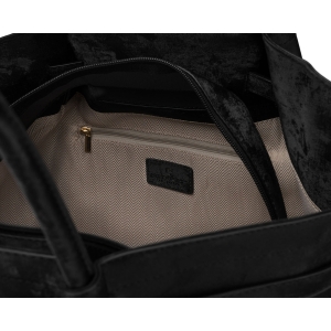 Duża, czarna shopperka damska wykonana ze skóry ekologicznej - Peterson | Niua.pl