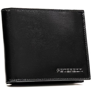 Portfel męski ze skóry naturalnej w czarnym kolorze wyposażony w system RFID, w zestawie z brelokiem - Peterson