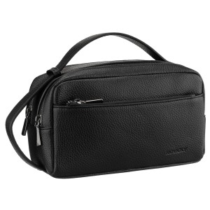 Czarna męska saszetka Rovicky z ekoskóry – front widok