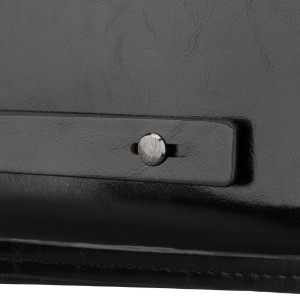 Saszetka męska ze skóry ekologicznej w czarnym kolorze, dwukomorowa - Rovicky