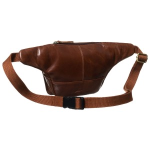 Skórzana nerka męska w brązowym kolorze z kieszeniami i etui na klucze - Peterson